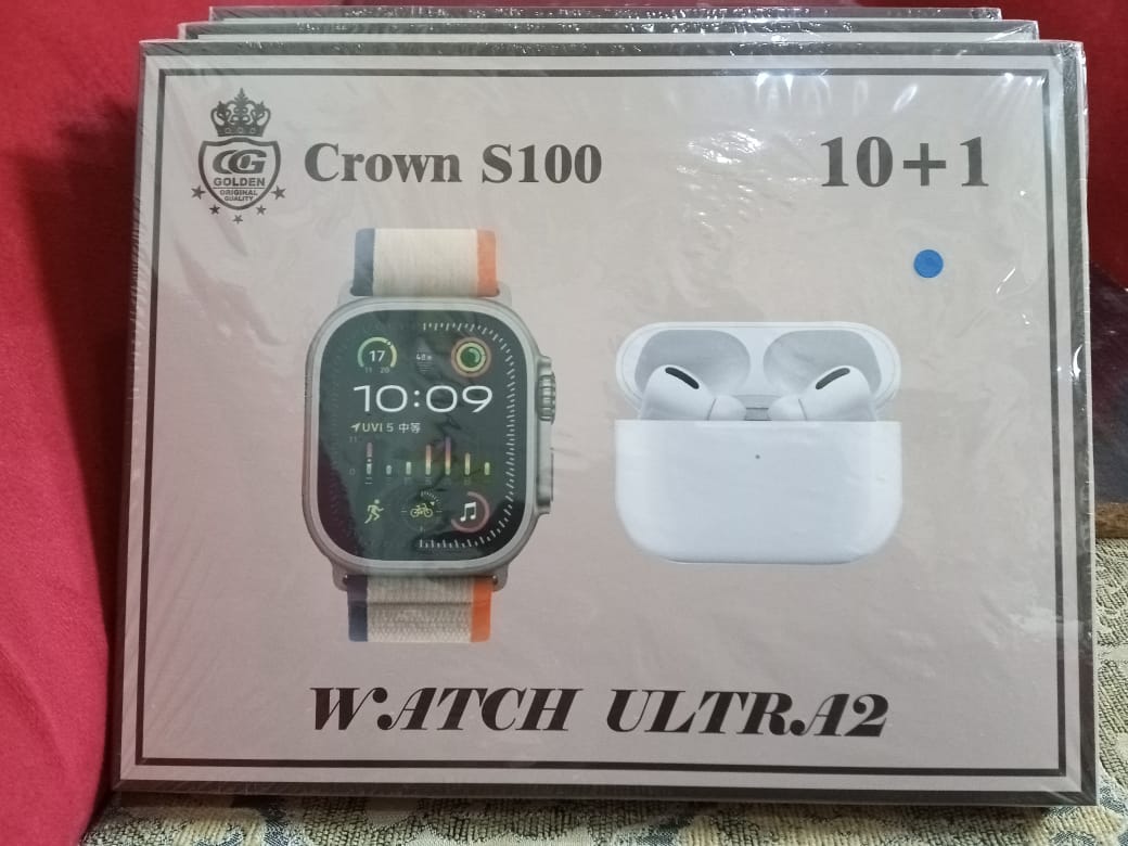 Crown Ultra 3 Smart Watch with ear-birds and 7 Strips