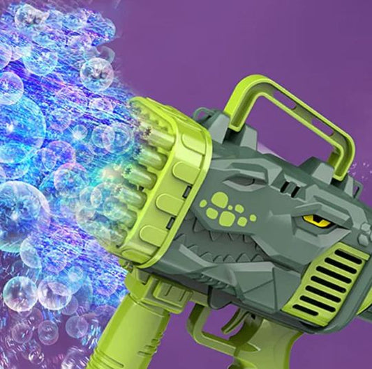 Dinosaur Bubble Gun 32 holes with bottle